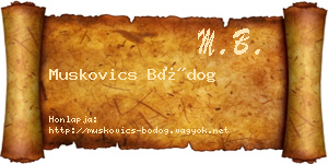 Muskovics Bódog névjegykártya